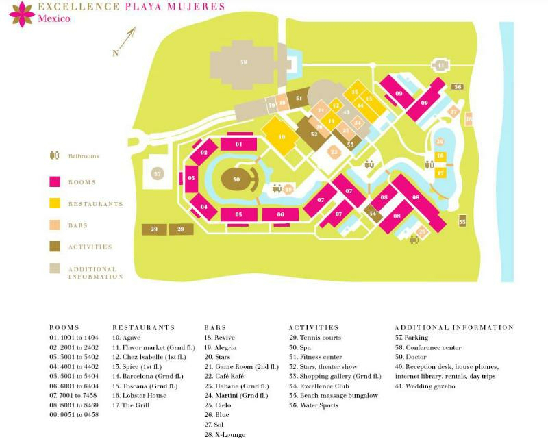 Excellence Playa Mujeres Resort Map