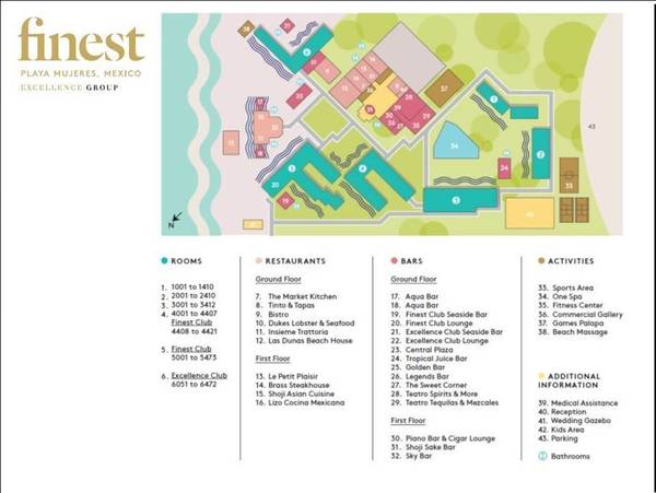 Finest Playa Mujeres Resort Map