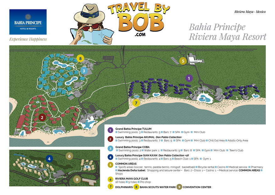 Download the resort map for Bahia Principe Grand Coba.